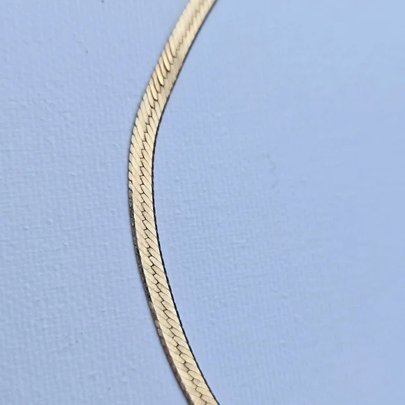 14k Gold Necklace Flat Herringbobe